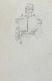 Sketchbook, page 08: Study of a Soldier from behind. Ernest Meissonier (French, 1815-1891).