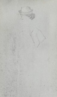 Sketchbook, page 35: Study of a Head. Ernest Meissonier (French, 1815-1891). Graphite;