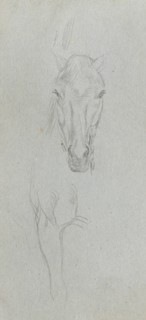 Sketchbook, page 09: Study of a Horse. Ernest Meissonier (French, 1815-1891). Graphite;