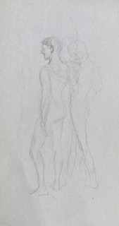 Sketchbook, page 92: Two Nudes. Ernest Meissonier (French, 1815-1891). Graphite;