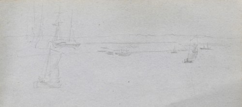 Sketchbook, page 94: Seascape. Ernest Meissonier (French, 1815-1891). Graphite;