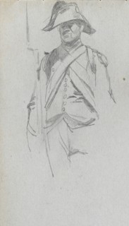 Sketchbook, page 67: Study of a Soldier. Ernest Meissonier (French, 1815-1891). Graphite;