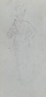 Sketchbook, page 15: Study of a Soldier. Ernest Meissonier (French, 1815-1891). Graphite