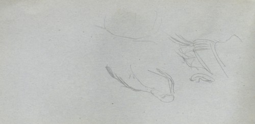 Sketchbook, page 72: Figure Study. Ernest Meissonier (French, 1815-1891). Graphite;