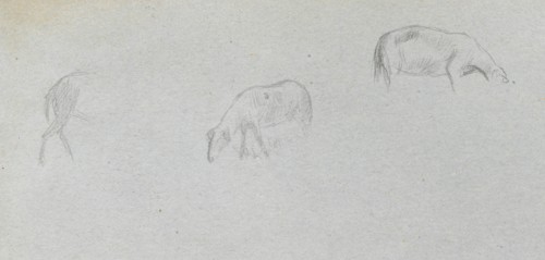 Sketchbook, page 20: Animal Study. Ernest Meissonier (French, 1815-1891). Graphite