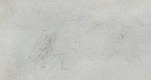 Sketchbook, page 77: Figure Study. Ernest Meissonier (French, 1815-1891). Graphite