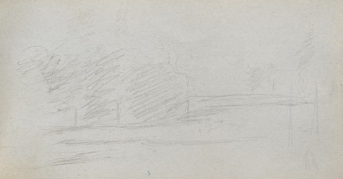 Sketchbook, page 78: Landscape Study. Ernest Meissonier (French, 1815-1891). Graphite;
