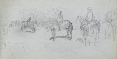 Sketchbook, page 52: Figure Study . Ernest Meissonier (French, 1815-1891). Graphite;
