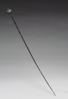 Garment Pin, c. 1400 BC. Possibly Hungary, Bronze Age, c. 2500-800 BC. Cast and wrought bronze;