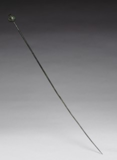 Garment Pin, c. 1400 BC. Possibly Hungary, Bronze Age, c. 2500-800 BC. Cast and wrought bronze;