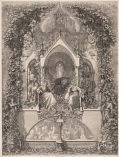 Briar Rose (Dornröschen), 1836. Eugen Napoleon Neureuther (German, 1806-1862). Etching