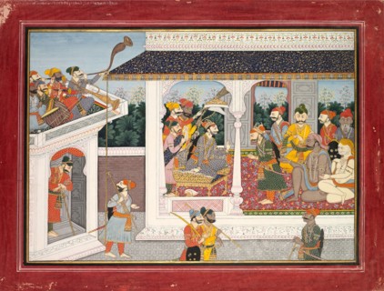 Illustration to the Tenth and Eleventh Book of Purana, c. 1830. India, Pahari Hills, Kangra school,
