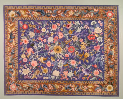 Bedcover, 1800s - 1900s. China, Qing Dynasty (1644-1912). Tapestry, silk and gold thread; overall: