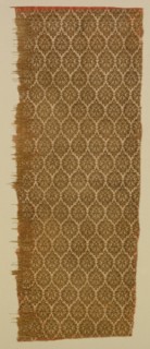 Textile with Palmettes, 1200s-1300s. Central Asia, Mongol period, 13th - 14th century. Tabby with