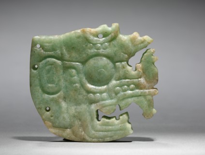 Ornament, Maya style (250-900). Mexico or Central America, Maya style (250-900). Jadeite-albitite;