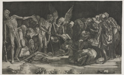 Allegory of Death and Fame, 1518. Agostino Musi (Italian, 1490-1540), after Rosso Fiorentino