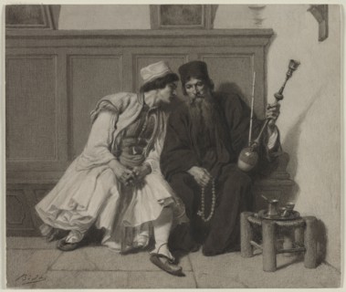 Young Greek Man in Conversation with a Priest, second half 19th century. Alexandre Bida (French,
