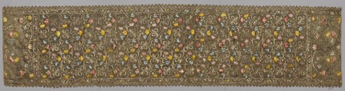 Christening Mantle (?), late 1500s. Italy, late 16th century. Silk, gold thread; embroidery: