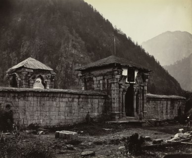 Temple at Naveshera, Kashmir, India, 1864. Samuel Bourne (British, 1834-1912). Albumen print from