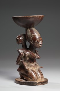 Mother-and-Child Caryatid Vessel, mid-late 1800s. Guinea Coast, Nigeria, Yoruba, mid-late 19th