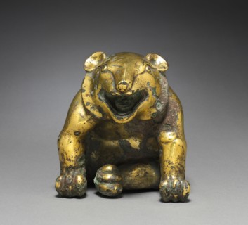 Mat Weight in the Form of a Bear, 202 BC-AD 9. China, Western Han dynasty (202 BC-AD 9). Gilt