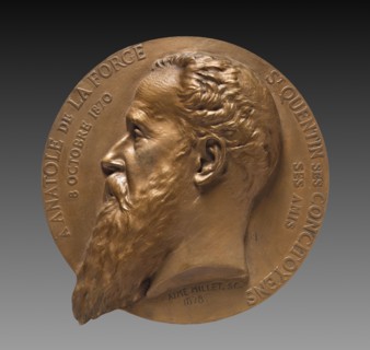 Portrait of Anatole La Forge, 1878. Aimé Millet (French, 1819-1891). Bronze relief; diameter: 21.1