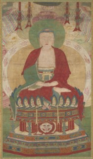 Seated Amitabha, late 1500s-early 1600s. Chinese, Ming dynasty (1368-1644). Hanging scroll, ink and