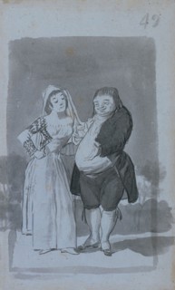 Prostitute Soliciting a Fat, Ugly Man (recto), 1796-1797. Francisco de Goya (Spanish, 1746-1828).