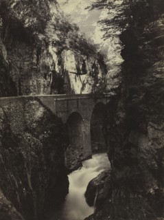 Road to Eaux-Chaudes, Pyrenees (recto), c. 1855. Farnham Maxwell Lyte (British, 1828-1906). Albumen