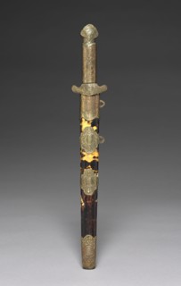 Dagger and Scabbard, 1800s. Metal; overall: 42.5 cm (16 3/4 in.); hilt: 6.4 cm (2 1/2 in.);