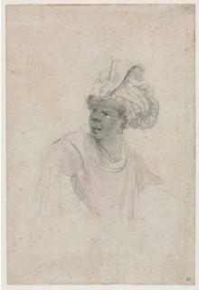 Study of a Moor, Facing to the Left, c. 1657. Stefano Della Bella (Italian, 1610-1664). Black chalk
