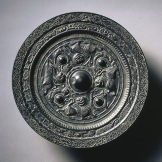Mirror with Four Nipples and Eight Animals, 300. China, Western Jin dynasty (265-316). Bronze;