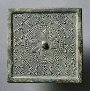 Square Mirror with Floral and Coin Motifs, early 10th Century - early 12th Century. China, Liao