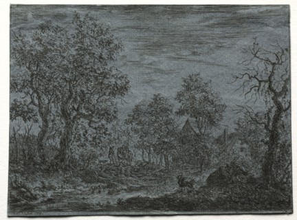 A Small River in the Foreground with a Cow and Goat, 1744. Christian Ludwig von Hagedorn (German,