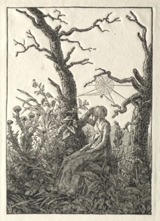 The Woman with the Spider Web between Bare Trees, 1803. Caspar David Friedrich (German, 1774-1840).