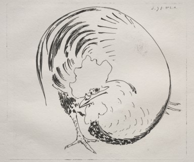 The High-Fired Service: Rooster (counterproof), c. 1860. Félix Bracquemond (French, 1833-1914).
