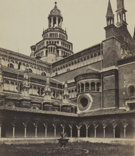 The Small Cloister of the Monastery at Pavia, c. 1860s. Attributed to Maurizio Lotze (Italian,