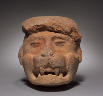 Architectural Sculpture Fragment, c. 700-1000. Mexico, Oaxaca, Zapotec. Unfired clay, covered with