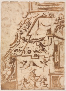 Grotesque with a Leaping Centaur (verso), c. 1565/1588. Marco Marchetti (Italian, 1565-1588). Pen