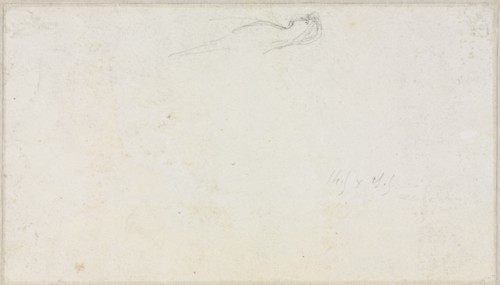 Sketch of a Sphinx [?] (verso), c. 1879-80. Luc-Olivier Merson (French, 1846-1920). Black chalk ;