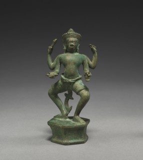 Four-Armed Standing Tantric Male Divinity, 2nd-3rd quarter of the 10th Century. Cambodia, Koh