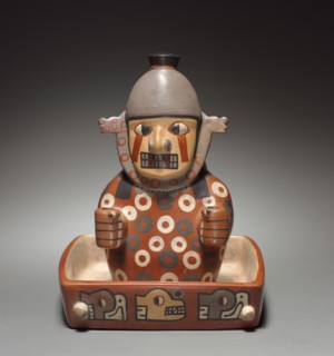 Figure in a Litter, 500-900. Wari (Pachacamac) style, Middle Horizon, Epoch 2. Earthenware with