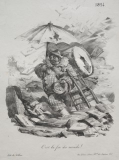 Croquis lithographiques: Lithographic Sketches:  It is the End of the World! (frontispiece), 1824.