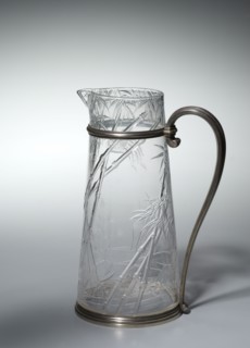Ewer, c. 1880. Baccarat glasshouse (French). Glass with metal mounts; overall: 24.5 x 16.8 cm (9
