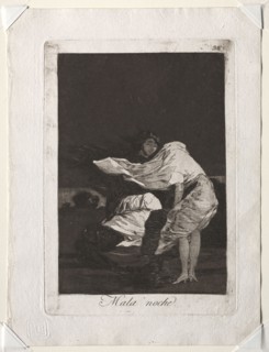 Los Caprichos: The Caprichos:  A Bad Night, 1799. Francisco de Goya (Spanish, 1746-1828). Etching