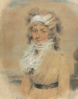 Young Lady with a White Bow on Her Head, 1795. John Downman (British, 1750-1824). Brush and black