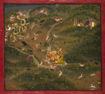 Maharaja Jagat Singh Hunting, 1734-1751. India, Rajasthan, Udaipur School, Jagat Singh reign