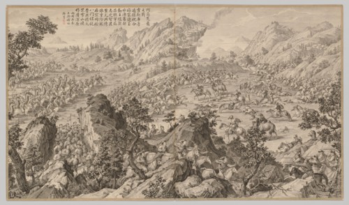 Battle at A'erchu'er: from Battle Scenes of the Quelling of Rebellions in the Western Regions, with