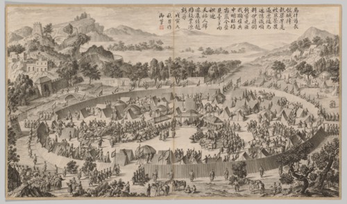 Chieftain Wushe Surrendering the City: from Battle Scenes of the Quelling of the Rebellions in the