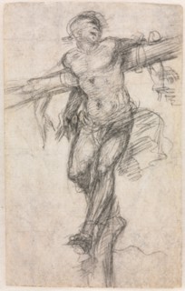 The Unrepentant Thief, c. 1530. Sodoma (Italian, 1477-1549). Black chalk; sheet: 14 x 8.7 cm (5 1/2